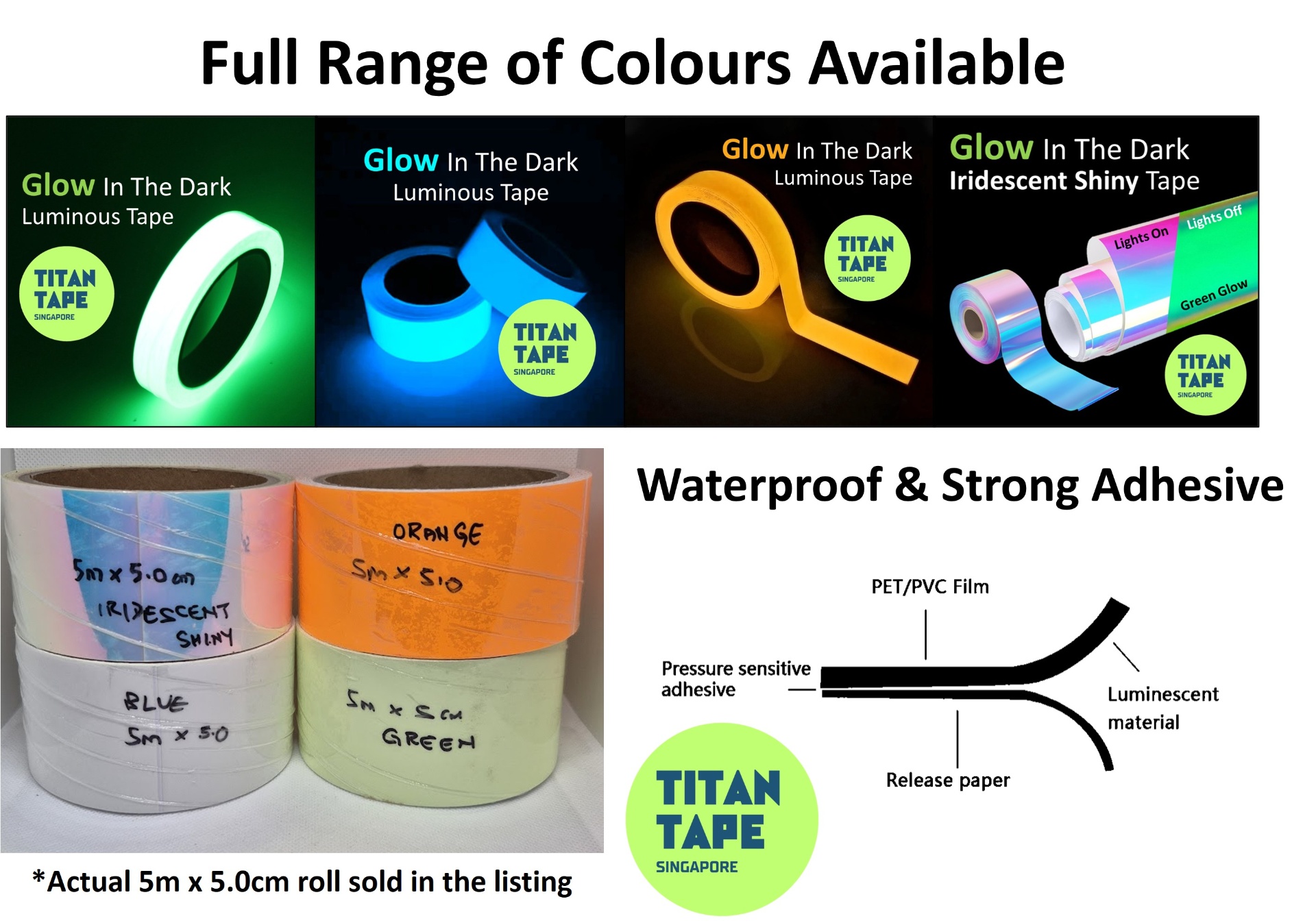 Orange Glow in the Dark Luminous Tape 6