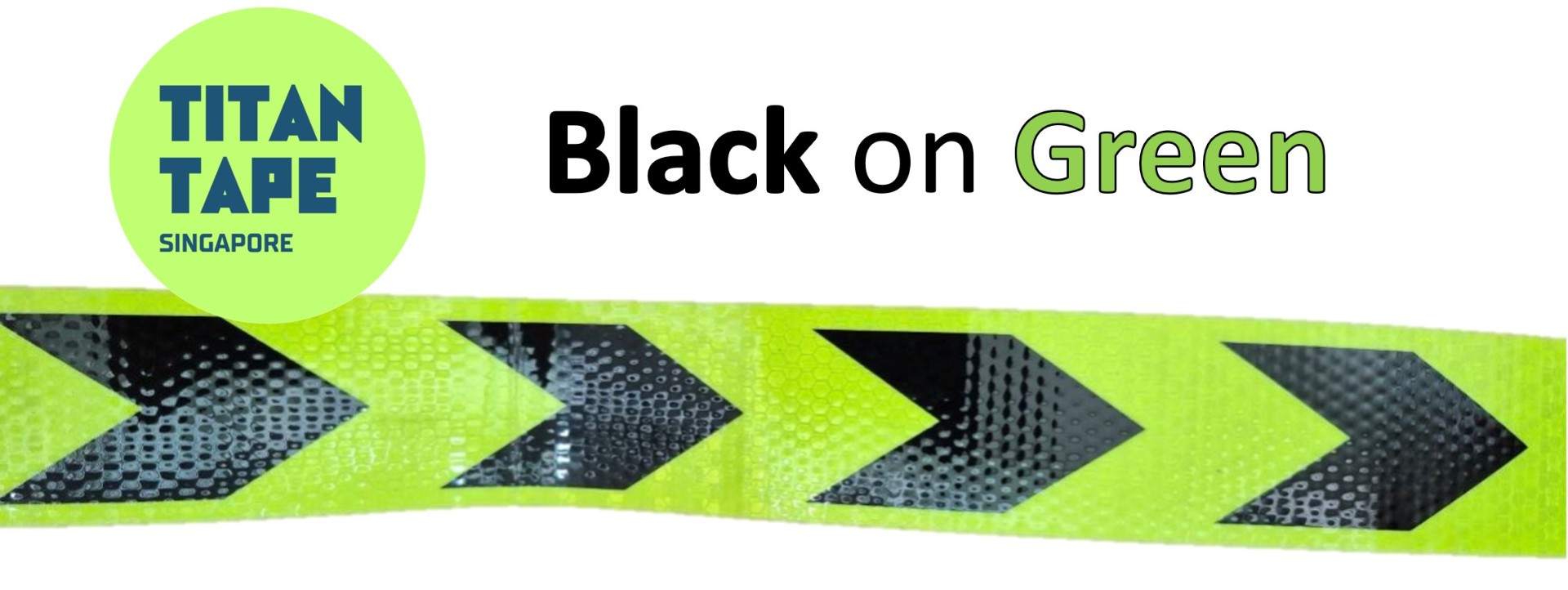 Black on Green Reflective Arrow Safety Tape