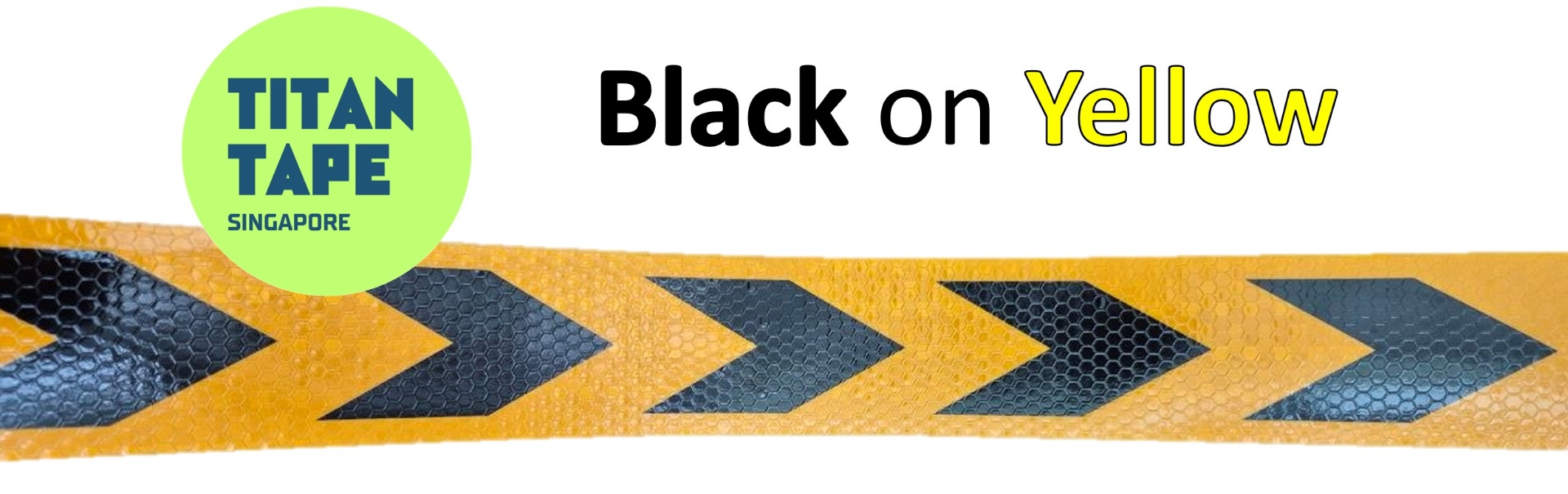 Black on Yellow Reflective Arrow Safety Tape