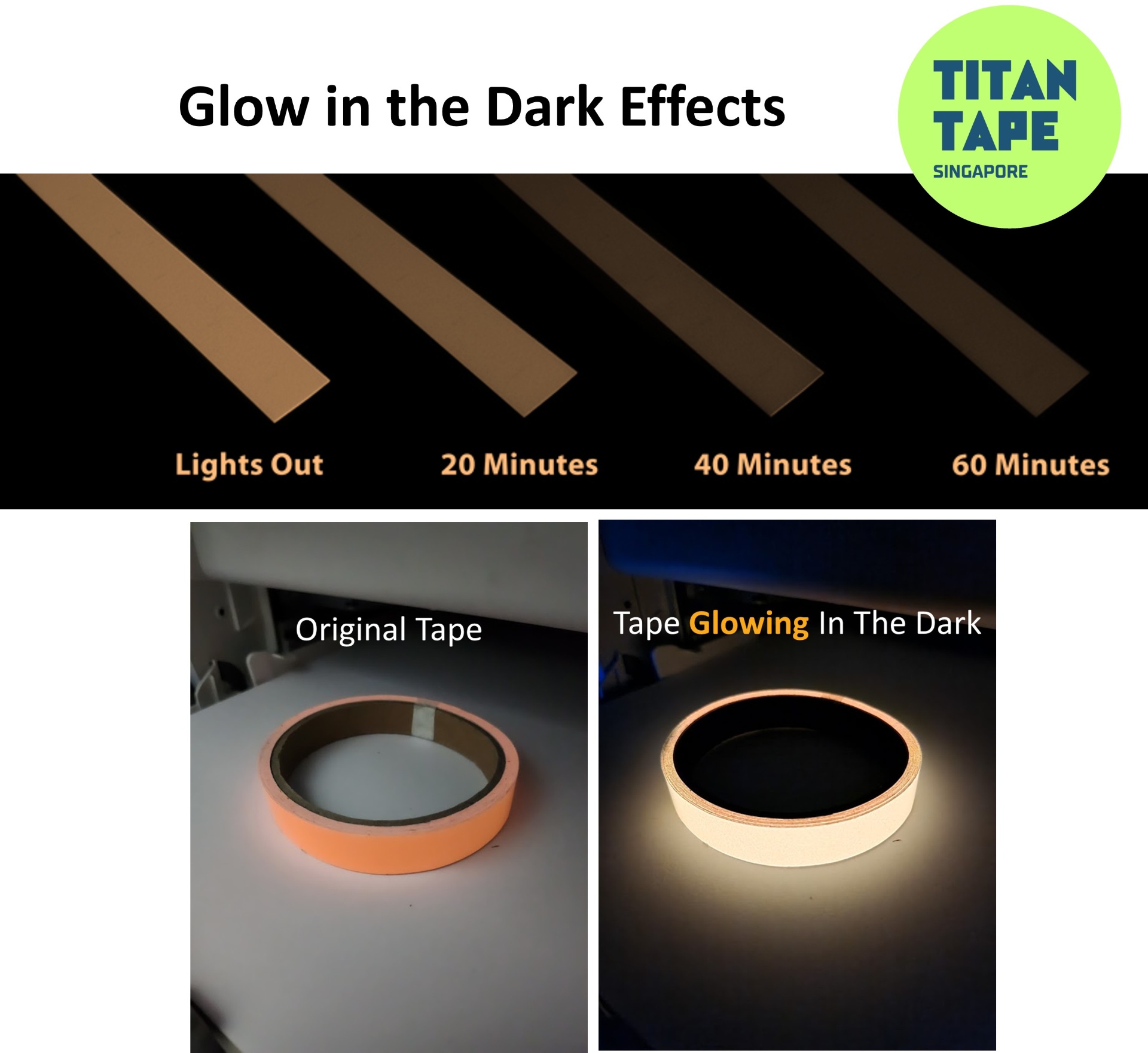 Orange Glow in the Dark Luminous Tape 2