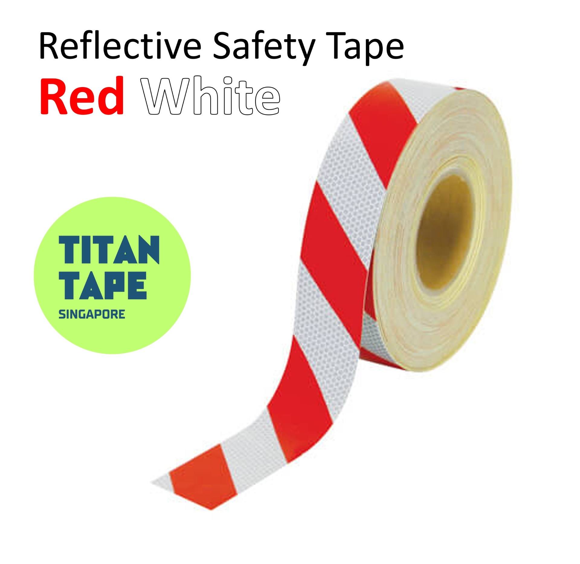 Red & White Reflective Banded Safety Tape