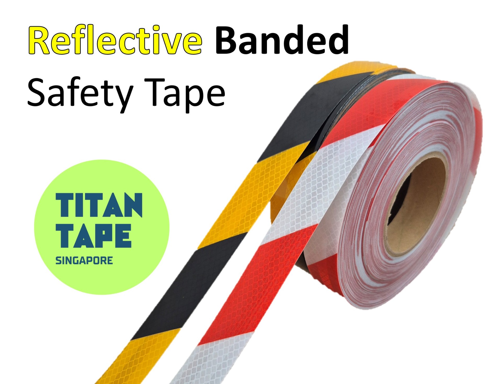 Yellow & Black Reflective Banded Safety Tape 2