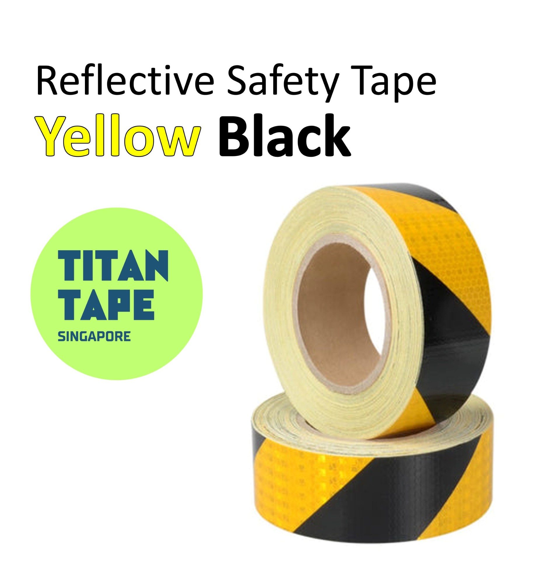 Yellow & Black Reflective Banded Safety Tape